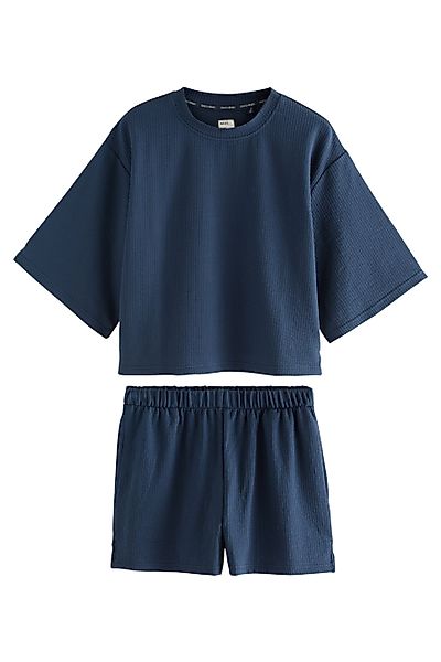 Next Pyjama Kurzer strukturierter Pyjama (2 günstig online kaufen