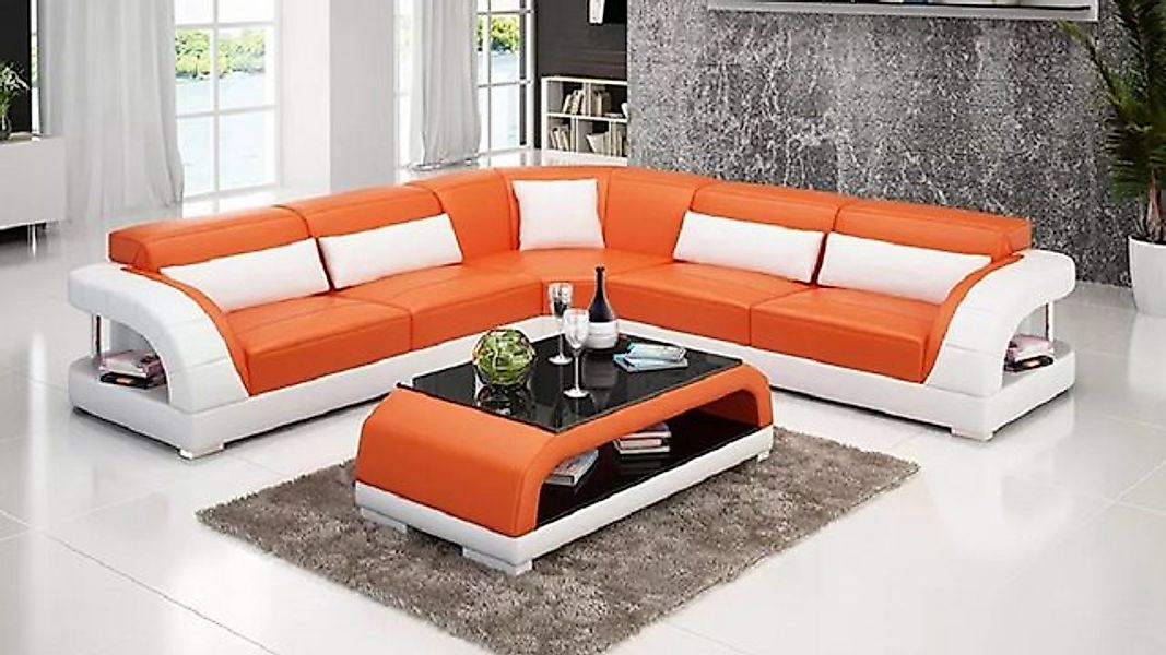 JVmoebel Ecksofa Ledersofa Design Wohnzimmer Couchen Günstige Polster Möbel günstig online kaufen