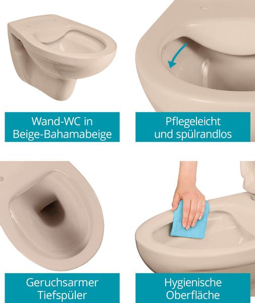 Calmwaters Tiefspül-WC Wand-WC spülrandlos, wandhängend, Abgang günstig online kaufen