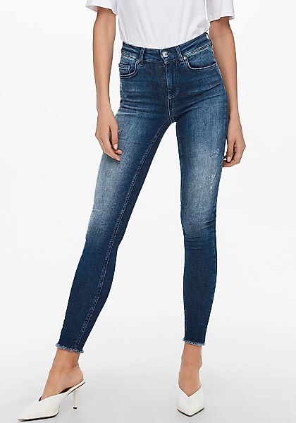 ONLY Skinny-fit-Jeans "ONLBLUSH LIFE MID SK ANK RAW" günstig online kaufen
