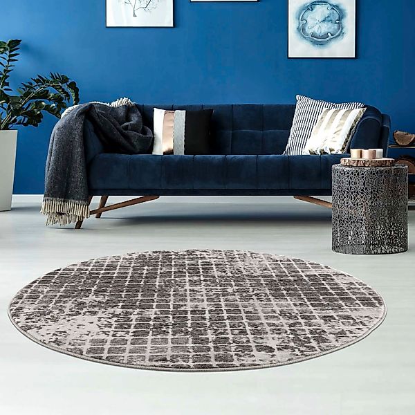 Carpet City Teppich "Noa 9328" rund 11 mm Höhe Kurzflor, Modern, Weicher Fo günstig online kaufen