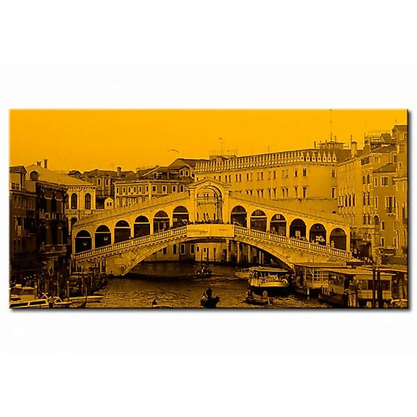 Leinwandbild Venezianische Rialtobrücke - italienische Stadtarchitektur in günstig online kaufen