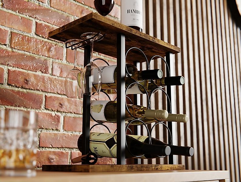 Lenmar Weinregal Weinregal aus Metall, Flaschenregal, Regale, Flaschenhalte günstig online kaufen