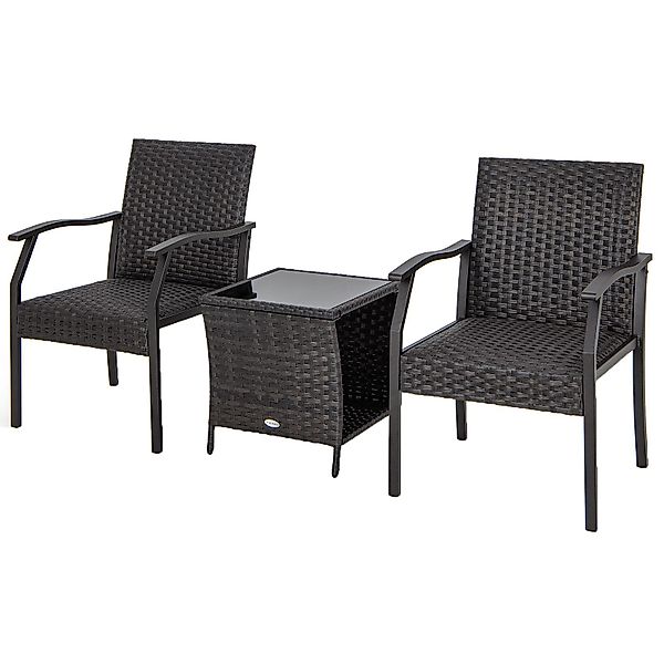 KOMFOTTEU Gartenlounge-Set Rattan, (3-tlg), mit Tisch günstig online kaufen