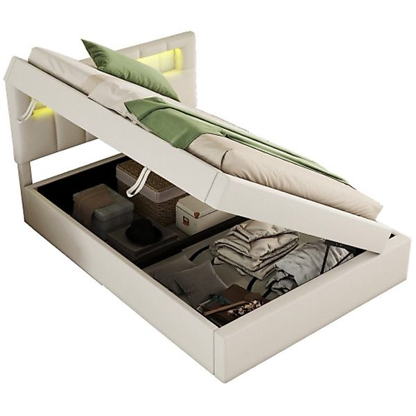 TavilaEcon Boxspringbett Stauraumbett Flachbett Jugendbett, Ambientelicht günstig online kaufen
