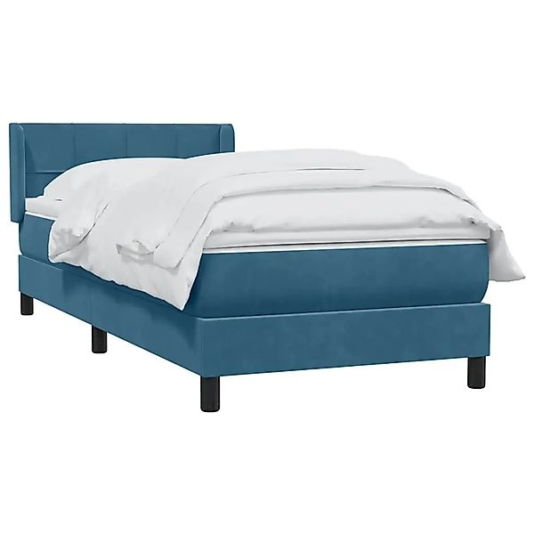 vidaXL Boxspringbett mit Matratze Dunkelblau 90x210 cm Samt 3318103 günstig online kaufen