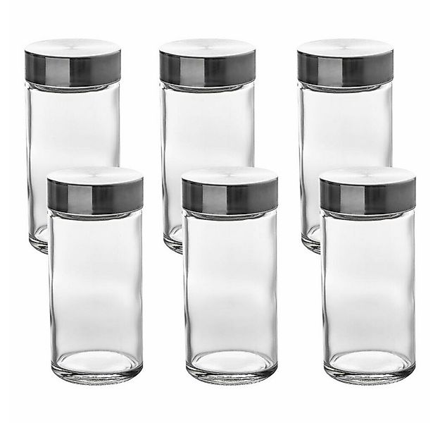5five Simply Smart Gewürzbehälter Gewürzgläser-Set 6-tlg., Glas, Edelstahl, günstig online kaufen