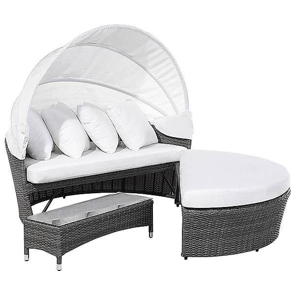 Beliani Sonneninsel Grau Weiss 150x158x138 günstig online kaufen