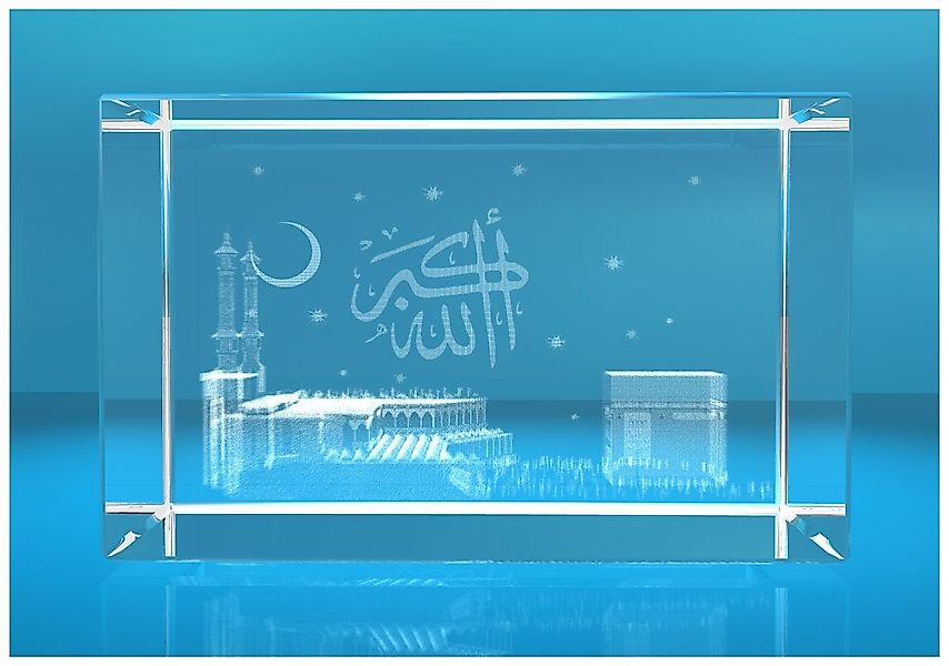 Dekofigur 3D Glasquader Motiv: Mekka, Hochwertige günstig online kaufen