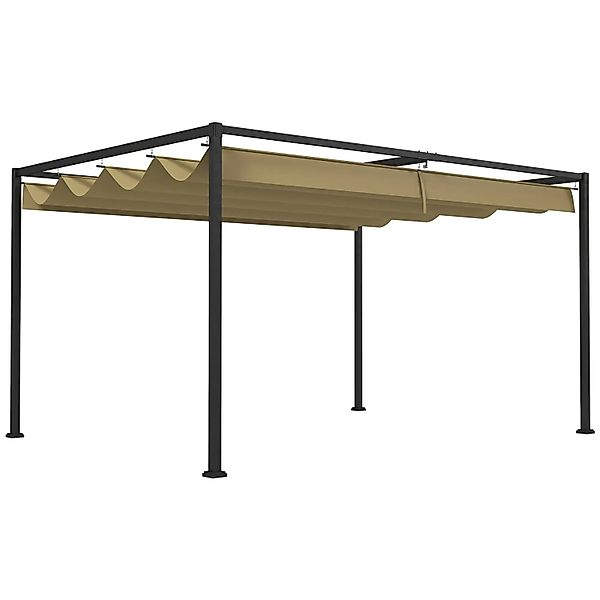 Outsunny Pergola Stahl Polyester Khaki 400L x 300B x 222H cm günstig online kaufen