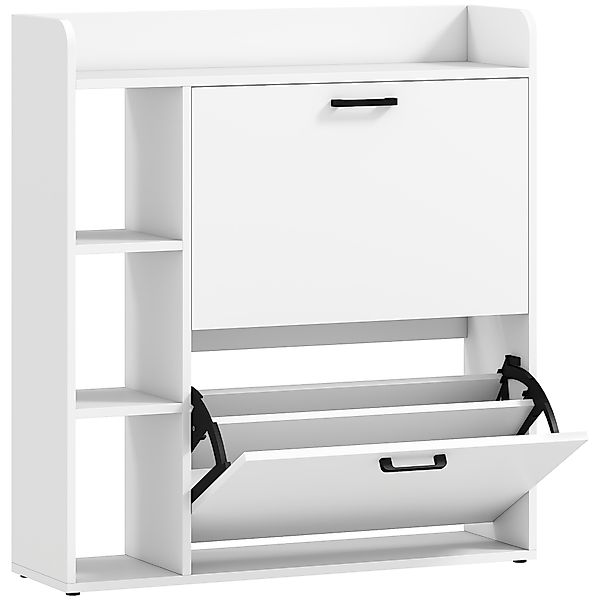 HOMCOM Slim-Schuhschrank mit 2 Klappklappen, Schuhschrank für den Eingangsb günstig online kaufen