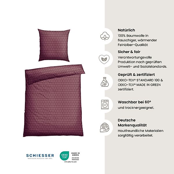 Schiesser Bettwäsche »Drops aus weicher Baumwolle mit modernem Grafikprint« günstig online kaufen