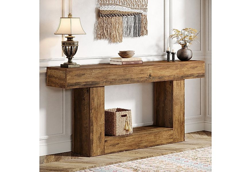 Tribesigns Konsolentisch 160 cm Eingangstisch im Landhausstil mit U-förmige günstig online kaufen