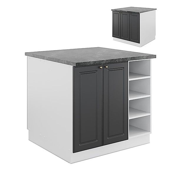 Vicco Unterschrank Fame-Line, Anthrazit-Gold/Weiß, 90 cm günstig online kaufen