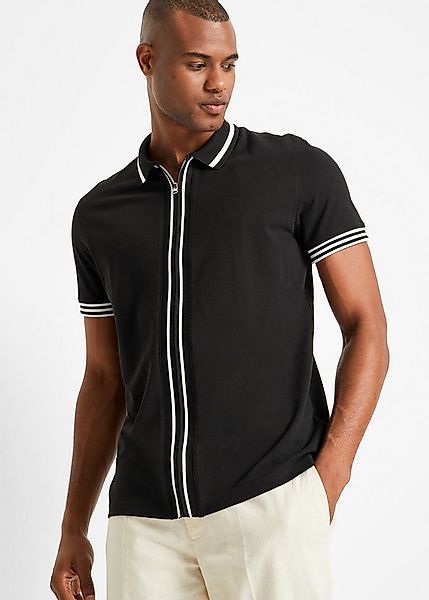 bonprix Poloshirt Kurzarm, mit Reißverschluss, aus reiner Baumwolle günstig online kaufen