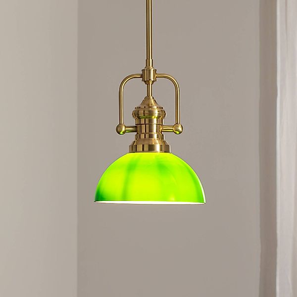 Hängeleuchte Platino, gold/grün, Glas, 1-flammig, E27 günstig online kaufen