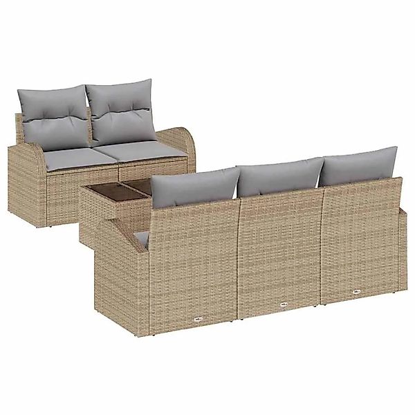 vidaXL Gartensofa-set Beige 55 x 55 x 37 cm Poly-Rattan 3345920 günstig online kaufen