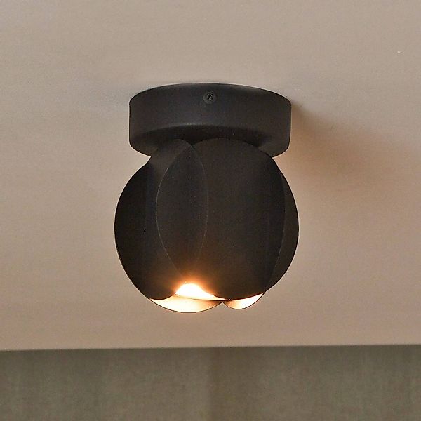 Deckenspot GAMBIT, schwarz, Ø 10 cm, Metall, GU10-LED günstig online kaufen