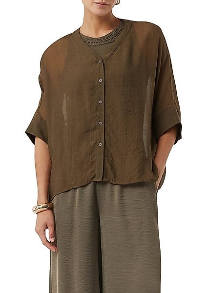 comma Shirtbluse im transparenten Look und mit Knopfleiste günstig online kaufen