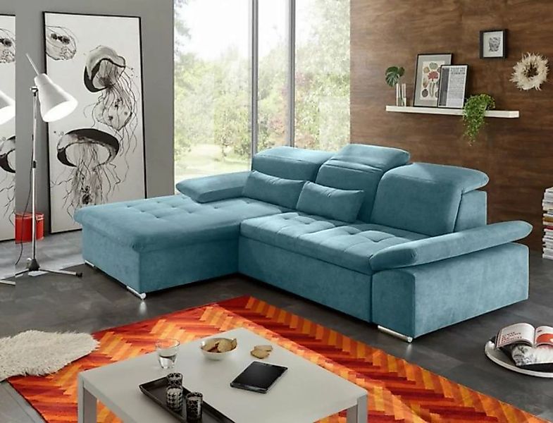ED EXCITING DESIGN Ecksofa, Wayne Ecksofa 276x188 cm Couch Eckcouch Sofa Bl günstig online kaufen