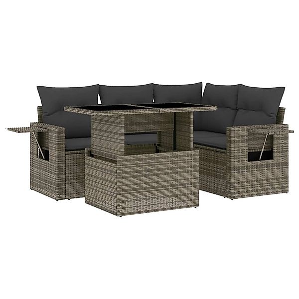 vidaXL Gartenlounge-Set 5-tlg. Garten-Sofagarnitur mit Kissen günstig online kaufen
