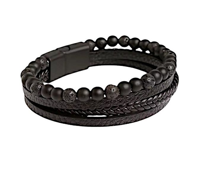 Medusa Accessoires Lederarmband Set Stone Herren Leder Armband günstig online kaufen