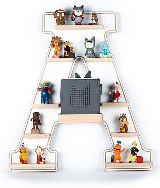 Boarti Wandregal Holz Regal Buchstabe A für Toniebox Tonies Figuren günstig online kaufen