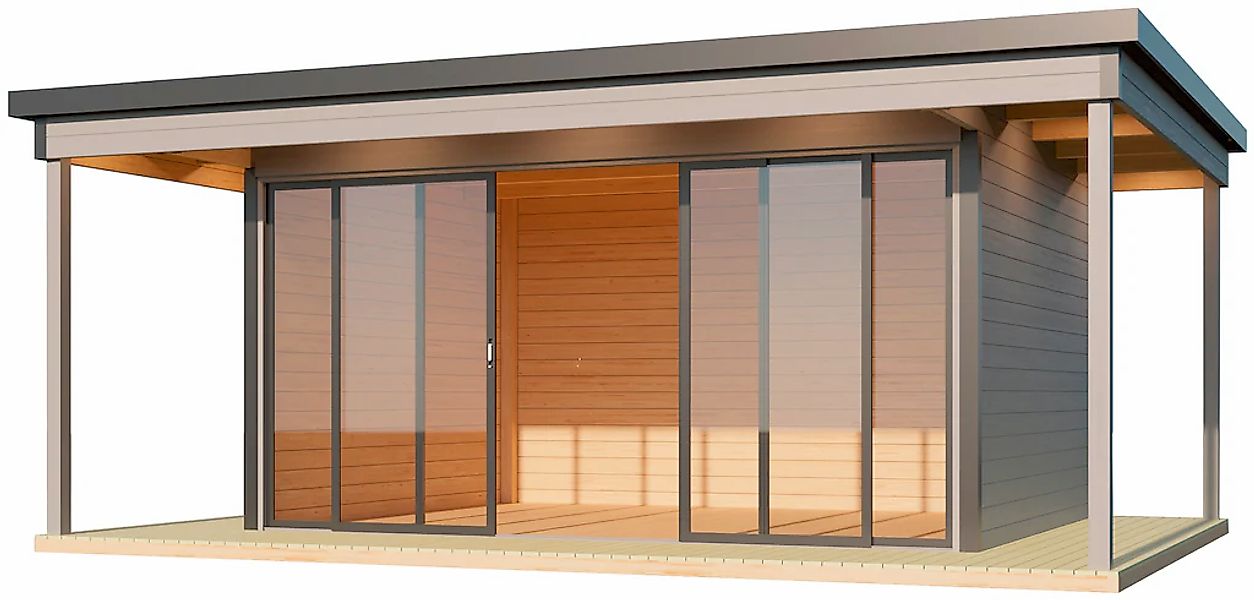 LASITA MAJA Gartenhaus "DOMEO 4 LOGGIA LICHTGRAU/ANTHRAZIT - NEU", (Set), m günstig online kaufen