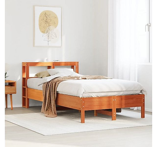 vidaXL Bett, Massivholzbett ohne Matratze Wachsbraun 100x200 Kiefernholz günstig online kaufen
