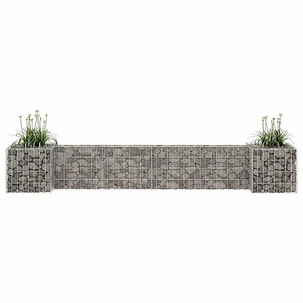 vidaXL Blumentopf H-förmiger Gabionen-Pflanzkorb Stahldraht 260x40x40 günstig online kaufen