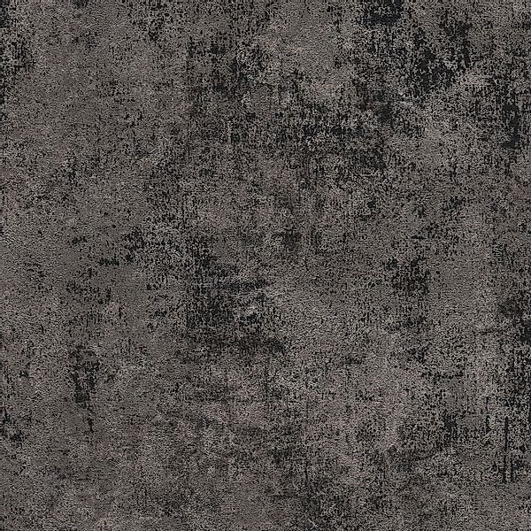 PROFHOME 374256-GU Ton-in-Ton Tapete Uni schimmernd Schwarz Silber 0,53 m x günstig online kaufen