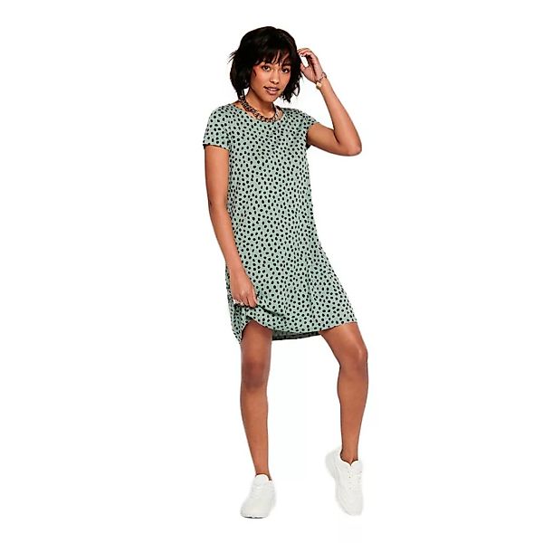 Only Bera Bak Lace Up Kurzes Kleid XS Chinois Green / Aop Black Dots günstig online kaufen