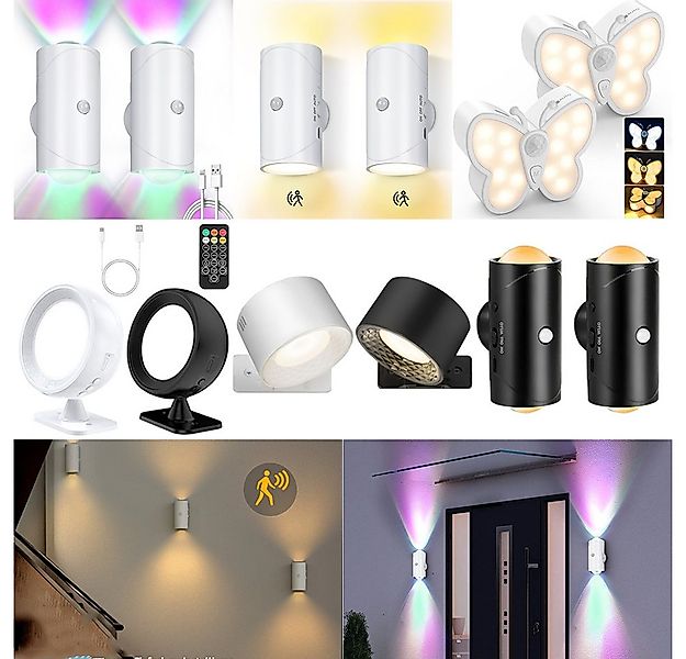 PRIISF Wandleuchte LED Wandlampe Akku Wandstrahler Wandspot Nachtlicht mit günstig online kaufen