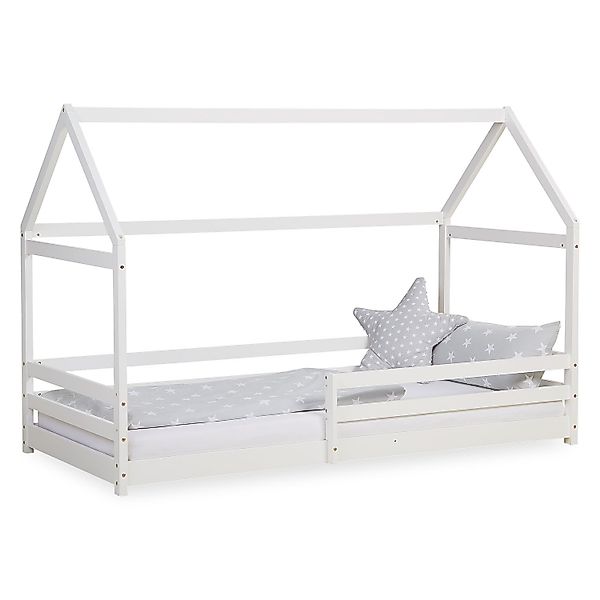 Homestyle4u Kinderbett 90x200 Hausbett Holzbett Bodenbett günstig online kaufen