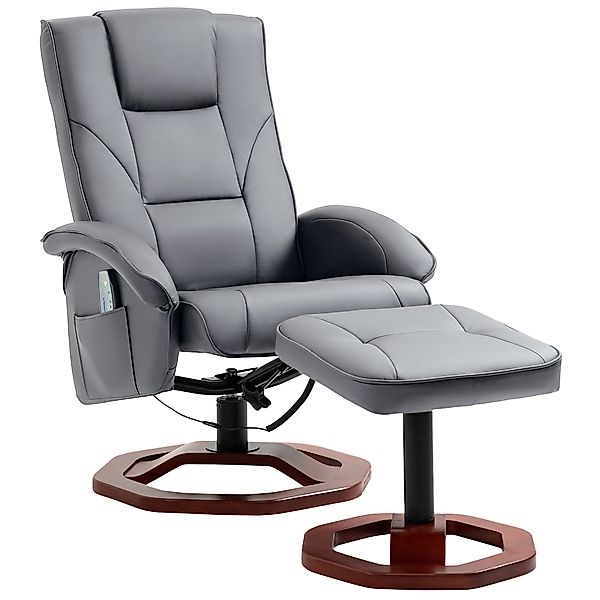 HOMCOM Massagesessel mit Hocker, Seitentasche, Stauraum, günstig online kaufen