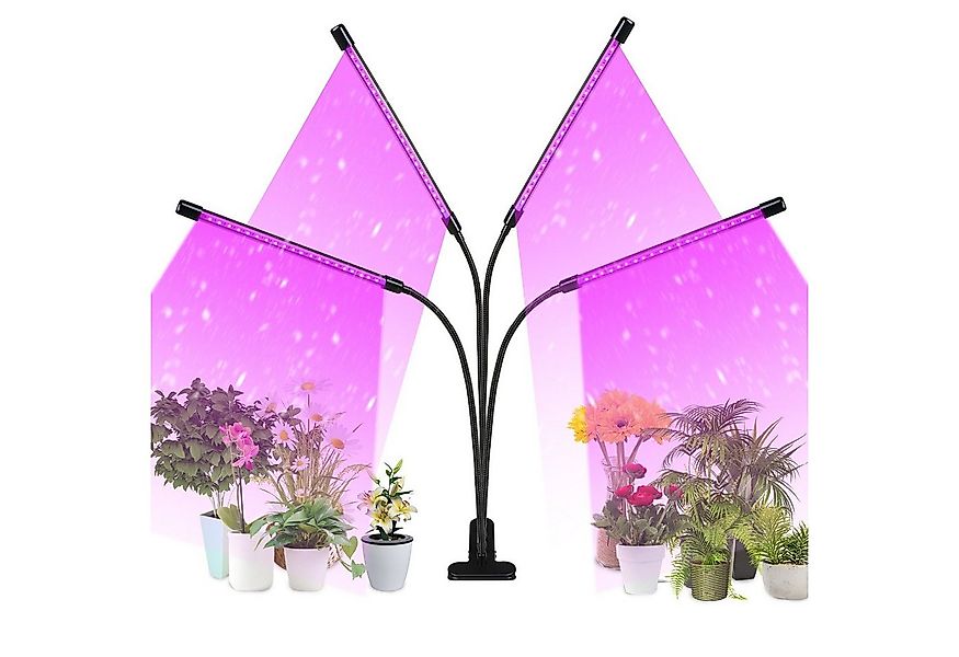 Clanmacy Pflanzenlampe LED 4 Köpfe Grow Lampe Pflanzenleuchte Wachstumslamp günstig online kaufen