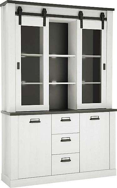 Home affaire Buffet "SHERWOOD", Holz Dekor, mit Scheunentorbeschlag und Apo günstig online kaufen