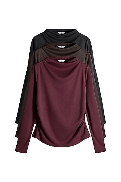 The Set Langarmbluse The Set Langarmoberteile mit Drapierung, 3er-Pack (3-t günstig online kaufen