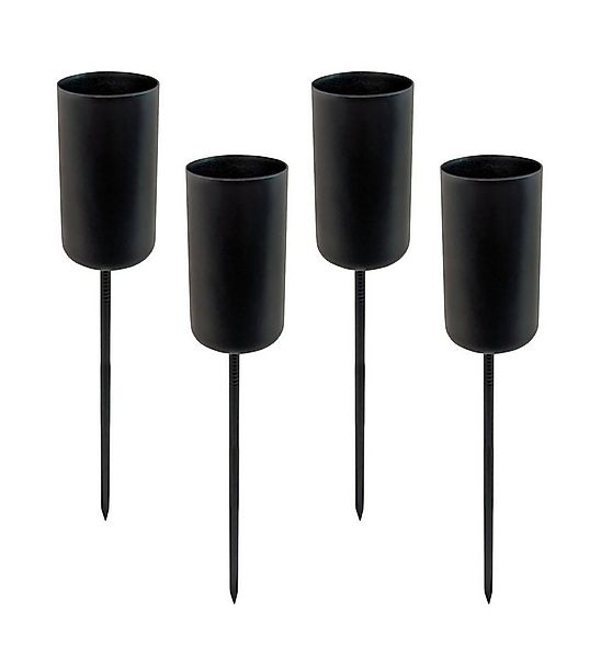 Spetebo Kerzenhalter Kerzenpick für Stabkerzen - 4er Set - schwarz (Set, 4 günstig online kaufen