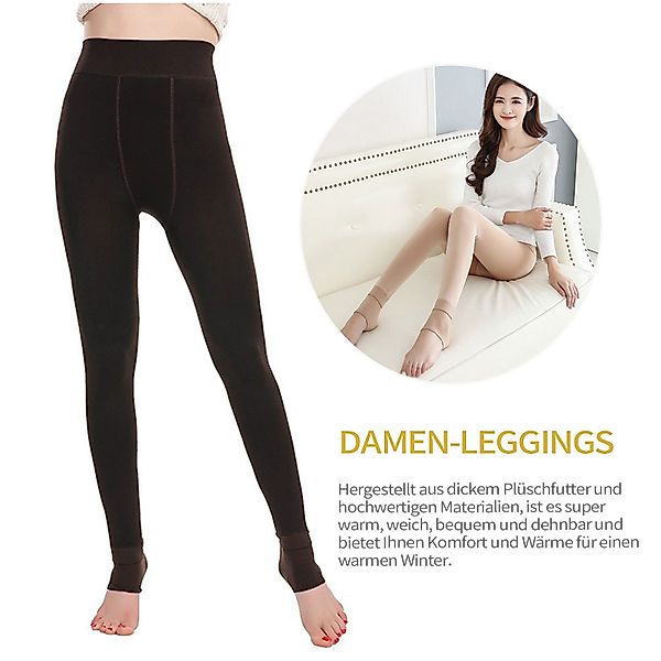 Refttenw Thermoleggings Damen Leggings mit Steigbügel, Warme Winterleggings günstig online kaufen