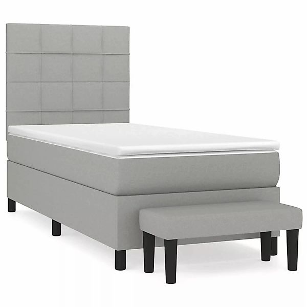 vidaXL Boxspringbett mit Matratze Hellgrau 80x200 cm Stoff1386386 günstig online kaufen