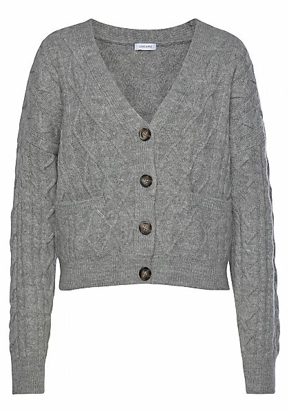 LASCANA Strickjacke, mit Zopfmuster, kuschelweicher Cardigan, lässig günstig online kaufen