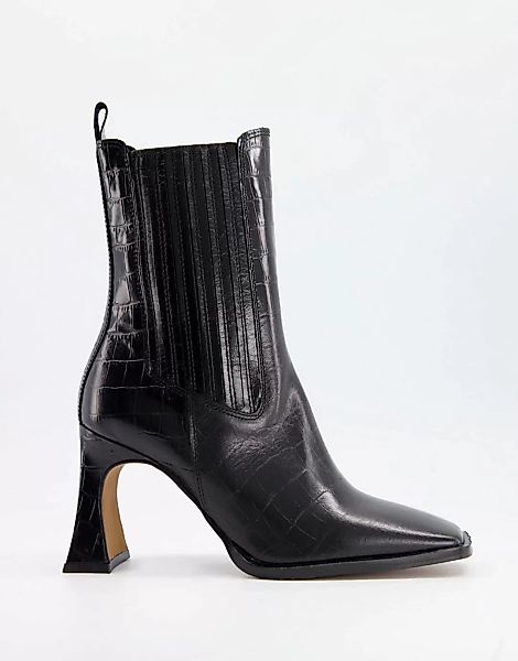 ASOS DESIGN – Radius – Hochwertige Stiefel aus Leder-Schwarz günstig online kaufen