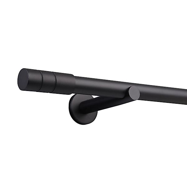Deco-Raum Gardinenstange nach Maß 1-Lauf Zylinder Ø 25 Schwarz 440cm günstig online kaufen