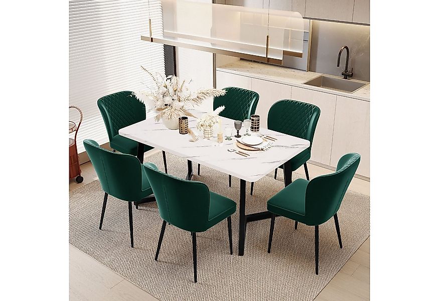 Flieks Esszimmerstuhl (6 St), 6er Set Polsterstühle Wohnzimmerstuhl mit Rüc günstig online kaufen