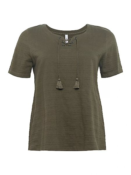 Sheego T-Shirt "Große Größen", in Jacquard-Optik, mit Bindeband günstig online kaufen