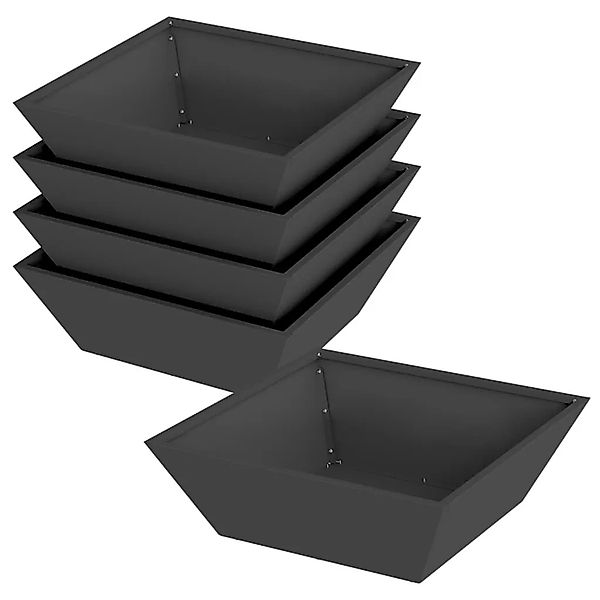vidaXL Garten-Pflanzgefäß 5 Stk Schwarz 50 x 50 x 15 cm 873825 günstig online kaufen