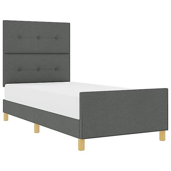 vidaXL Bett Bettgestell Dunkelgrau 80x200 cm aus Stoff (1-tlg) günstig online kaufen