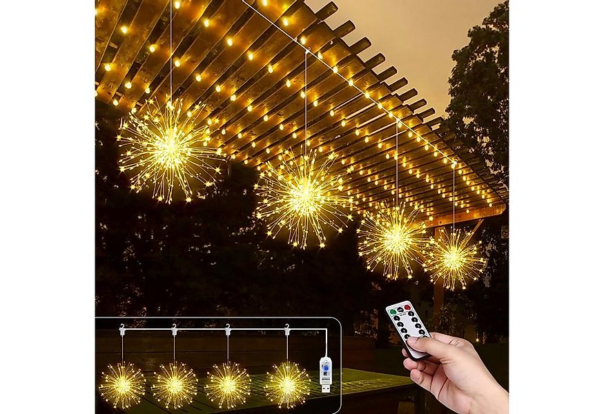 LMaxhome LED-Lichterkette Feuerwerk Weihnachtsdeko Hängend Haus Garten Inne günstig online kaufen