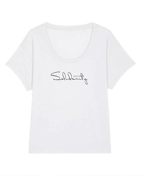 Oversize Damen Rundhals T-shirt - Spread "Solidarity" günstig online kaufen